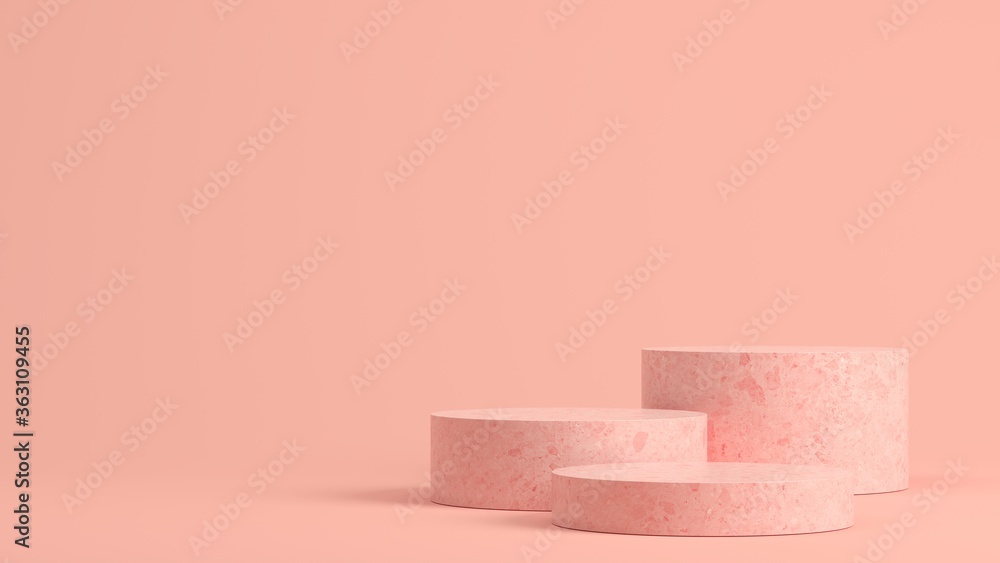 Poster minimal background, mock up scene with podium geometry shape for product display. 3d rendering