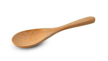 wooden spoon isolated on white background ,include clipping path