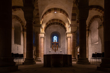 Obraz premium Interior of Cathedral in Speyer, Germany. The Imperial Cathedral