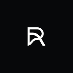 Minimal elegant monogram art logo. Outstanding professional trendy awesome artistic R PR RP initial based Alphabet icon logo. Premium Business logo white color on black background
