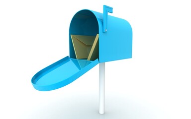 3D mail box on white background