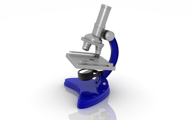 3D microscope isolated on white background