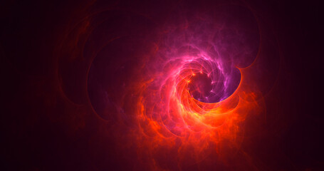 3D rendering abstract multicolored fractal light background with bright center