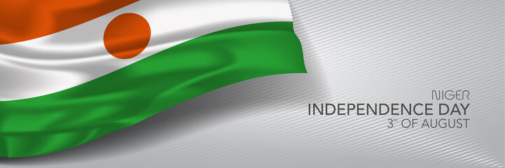 Niger independence day vector banner, greeting card.