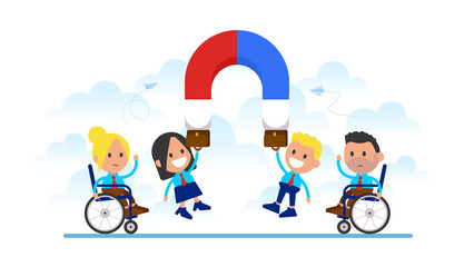 Job recruitment concept. People with disabilities.
