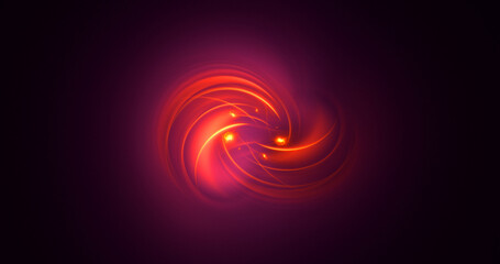 3D rendering abstract multicolored fractal light background with bright center