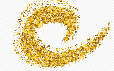 Gold Sequin Bright Transparent Background. 