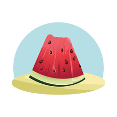 watermelon fresh fruit tropical summer icon