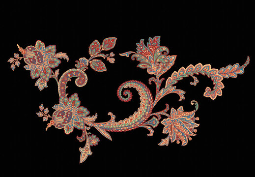 Classic paisley and fine lace pattern, Persian pattern，suitable for textile clothing and wallpaper design, invitation design