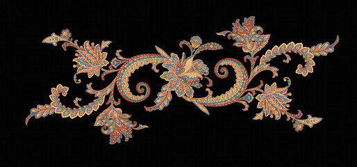 Classic paisley and fine lace pattern, Persian pattern，suitable for textile clothing and wallpaper design, invitation design
