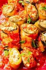 Zucchini rolls with cheese