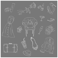 大人の女性が好む小物　パターン　グレー