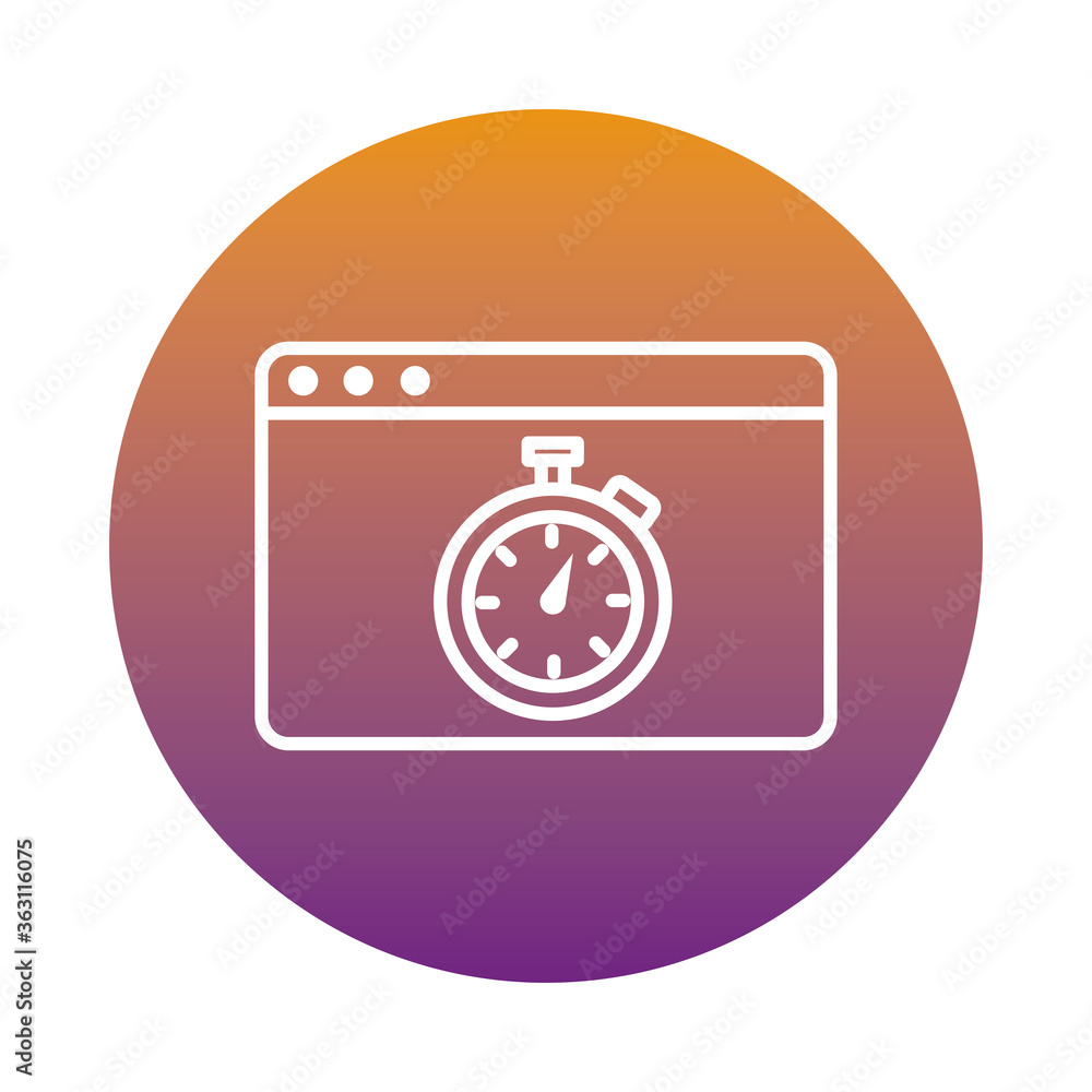 Poster chronometer timer in webpage template block style icon