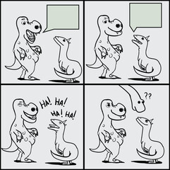Comic book with dinosaur and reptile