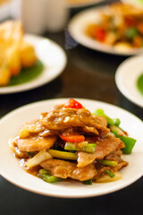 stir fried pork with sweet pepper