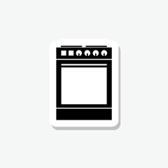 Oven sticker icon isolated on gray background