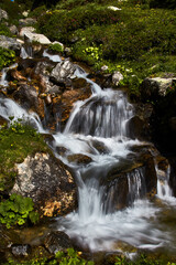 Fototapeta na wymiar Waterfalls on a river in the forest