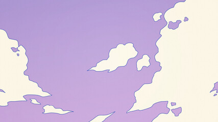 シンプルでお洒落な空と雲のイラスト　夕闇　夕方　夜　背景装飾 壁紙	