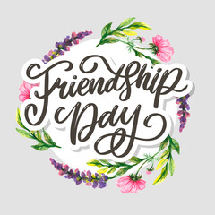 Obraz premium Beautiful Illustration Of Happy Friendship Day,Decorated Greeting Card Design.