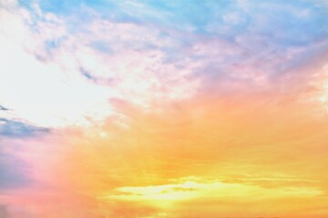 sun and clouds 
abstract background textures of blur atmosphere with pastel sky and clound in the evening sunset