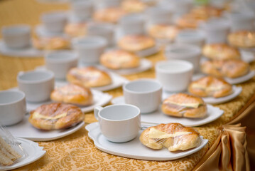croissant ham cheese for coffee break