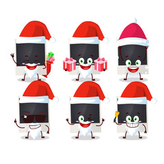 Santa Claus emoticons with black polaroid cartoon character