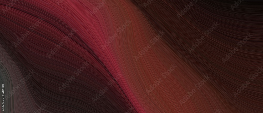 Poster background graphic design with modern curvy waves background design with very dark pink, old mauve a