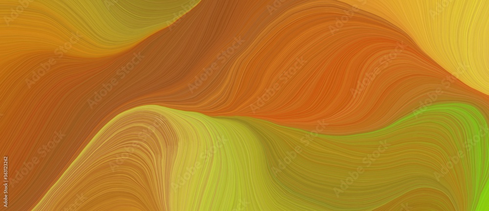 Poster background graphic element with modern soft curvy waves background design with dark golden rod, gold
