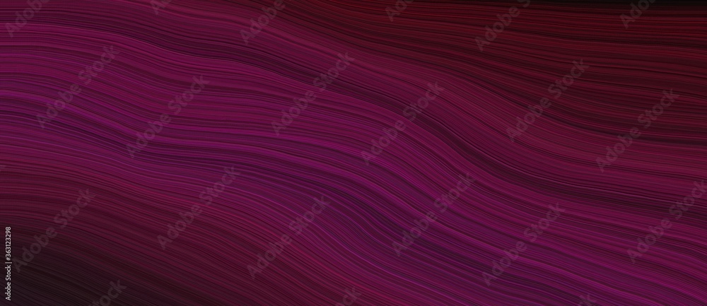Poster background graphic design with elegant curvy swirl waves background design with very dark magenta, d