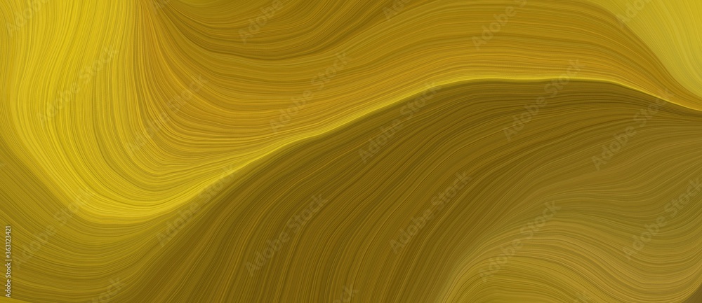 Poster background graphic element with elegant curvy swirl waves background design with olive, golden rod a