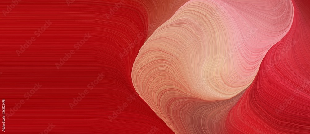 Leinwandbilder background graphic design with modern soft curvy waves background design with dark salmon, firebrick