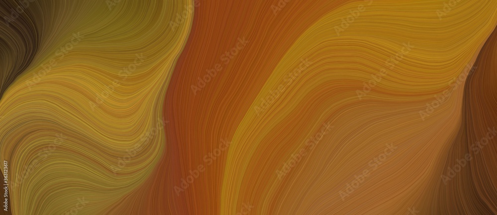 Poster background graphic element with modern soft swirl waves background illustration with brown, very dar