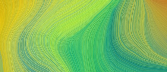 Fototapeta premium background graphic design with elegant curvy swirl waves background design with moderate green, yellow green and medium sea green color