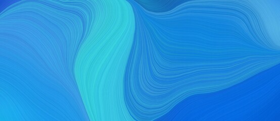 background graphic illustration with curvy background design with dodger blue, turquoise and strong blue color