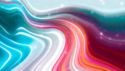 Abstract modern background with smooth neon liquid lines. Light lines, bright accent background. Acrylic fluid abstract.