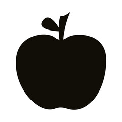 apple fresh fruit silhouette style icon