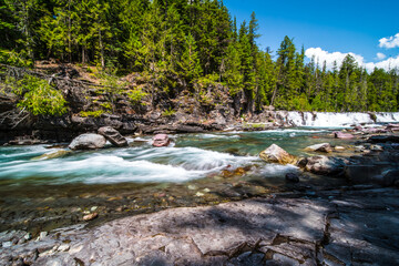 The streams and turbulence in McDonald Creek, in Glacier National Park, Montana.