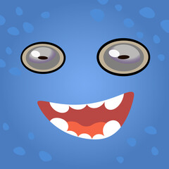 Cartoon face of a monster. Vector illustration..
