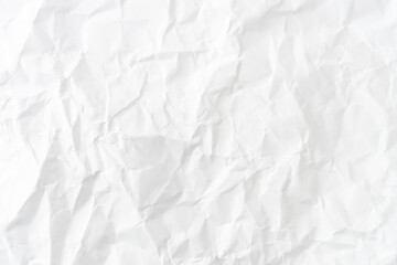 Top view of white crumpled paper background.