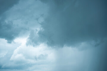 Fototapeta na wymiar Dark huge cloud sky black stormy cloud motion in big rain day.
