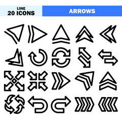 Arrows icon vector illustration in line style for any projects