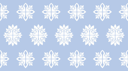 Vector elegan tile seamless simple damask pattern. White ornament on  color background Retro vintage motif