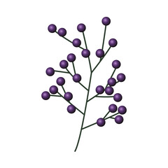 beautiful branch with purple flowers decorative icon