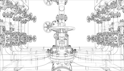 Sketch of industrial equipment