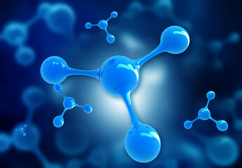 3d molecules and atoms. Science or medical background. 3d illustration