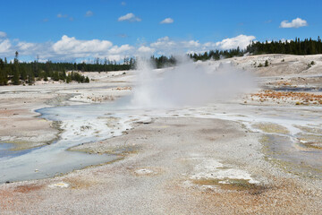 Travel and tourism concept, Yellowstone Nature Reserve