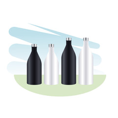 aluminium bottles products branding icons