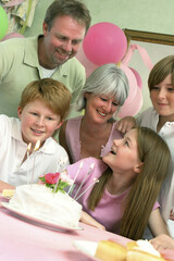 A girl celebrating her birthday