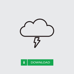 Storm icon vector. Cloud sign
