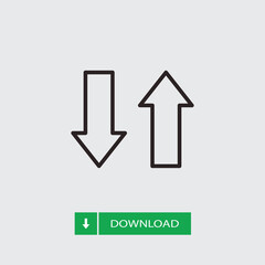 Up Down icon vector. Thin sign